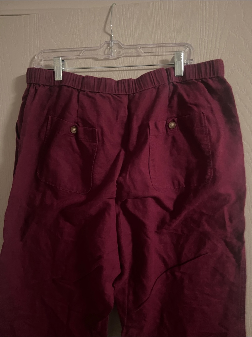 Liz Claiborne Linen-Blend Wide Leg Pants in Burgundy Size XL - Picture 5 of 5